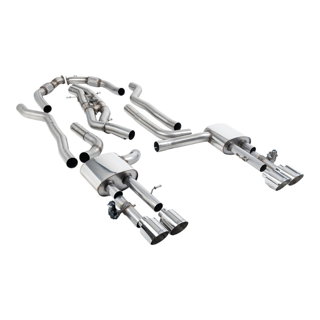 MILLTEK SSXAU1065 Вихлопна система Cat-Back, 3.15" (насадки поліровані GT-115) для AUDI S8 (D5) Non-OPF/GPF 2020- Photo-0 