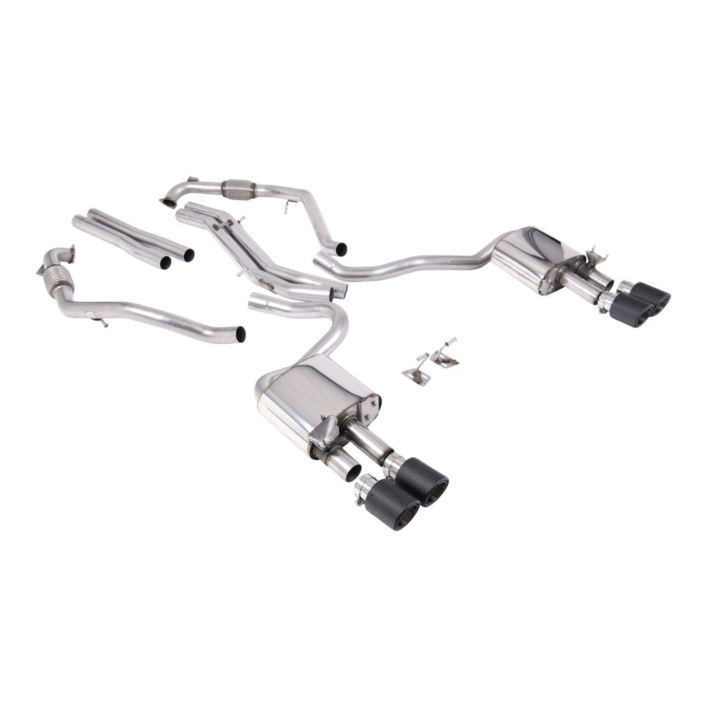 MILLTEK SSXAU1117 Вихлопна система Cat-Back, 2.5" (насадки JET-100, карбон) для AUDI S5 (B9) 2017- Photo-0 