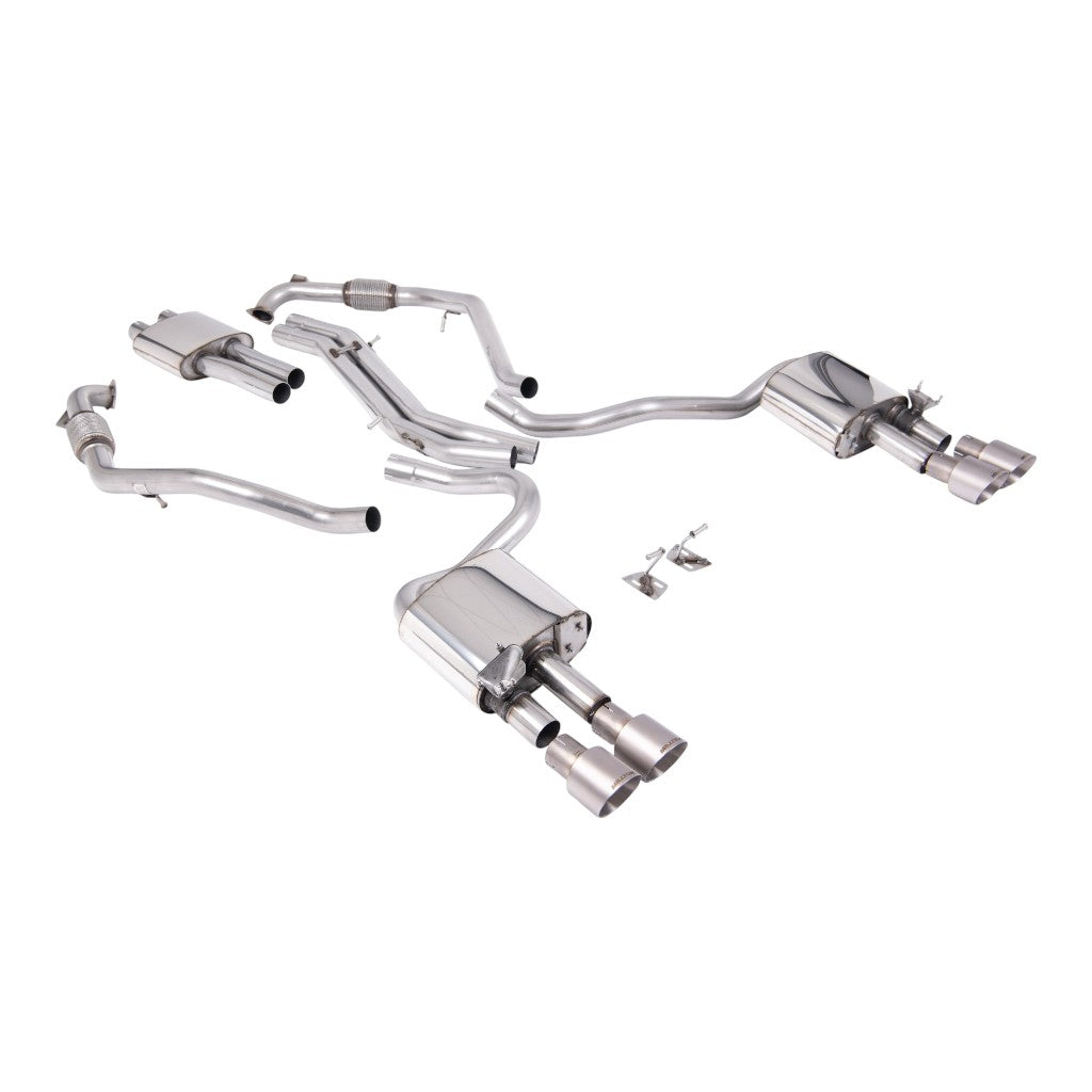 MILLTEK SSXAU1122 Вихлопна система Cat-Back, 2.5" (насадки GT-100, матовий титан) для AUDI S5 (B9) 2017- Photo-0 