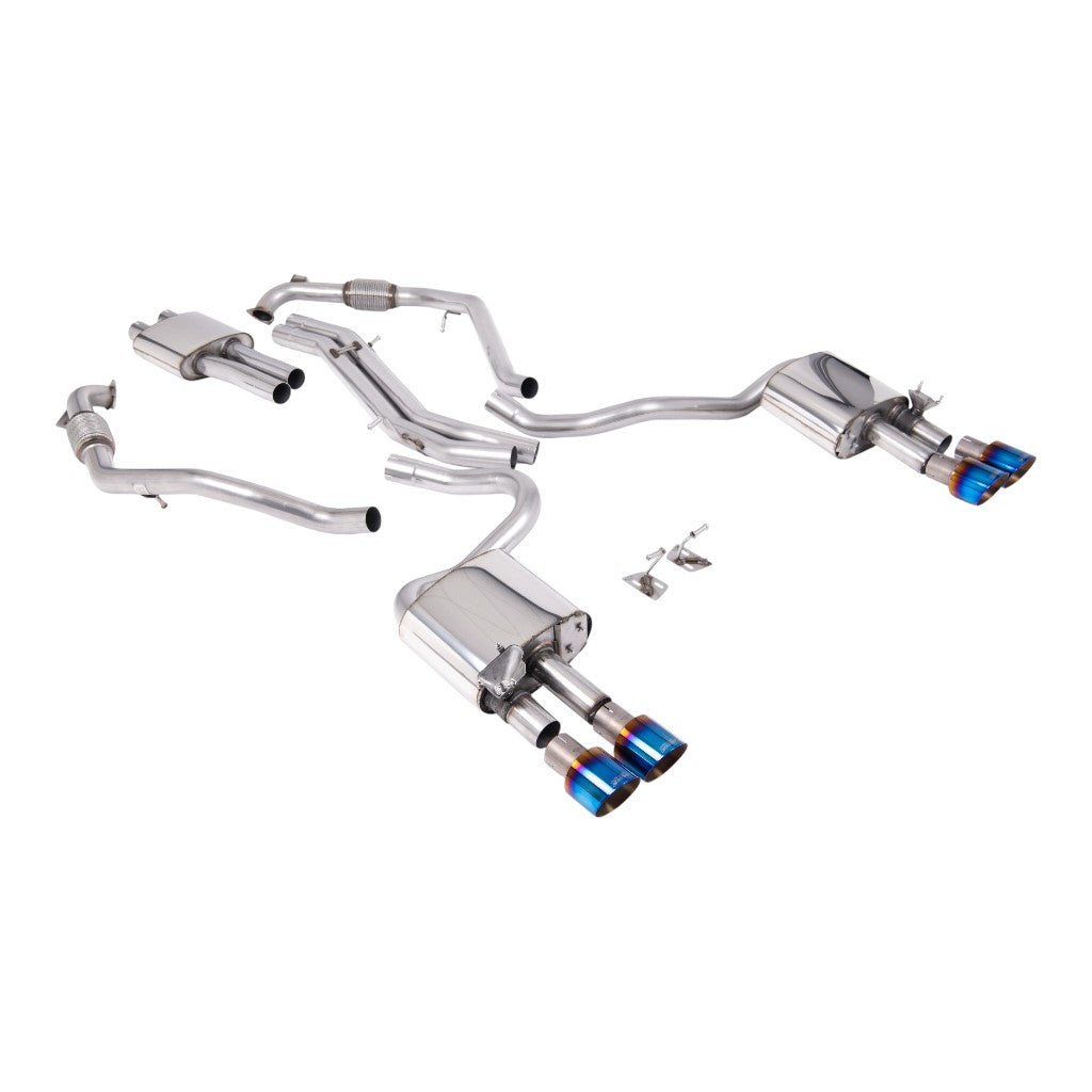 MILLTEK SSXAU1123 Вихлопна система Cat-Back, 2.5" (насадки GT-100, синій титан) для AUDI S5 (B9) 2017- Photo-0 