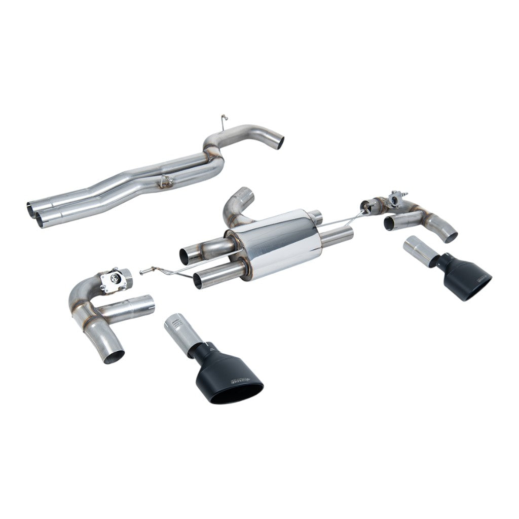 MILLTEK SSXAU982 Вихлопна система Cat-Back, 3.15" (насадки - чорний Cerakote) для AUDI RS3 (8V) 2017- Photo-0 