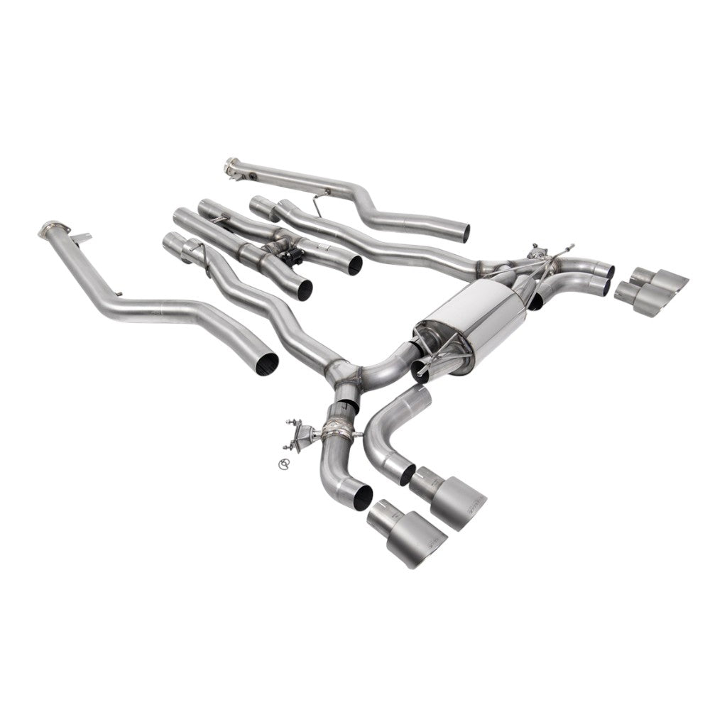 MILLTEK SSXBM1229 Вихлопна система Cat-Back, 3.15" (насадки GT-100, матовий титан) для BMW M5 / M5 Competition LCI (F90) OPF/GPF Photo-0 