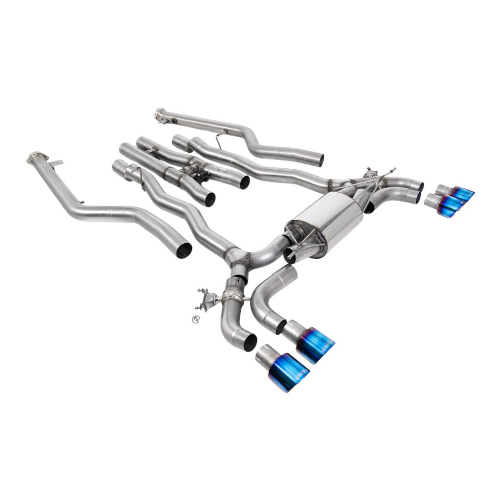 MILLTEK SSXBM1230 Вихлопна система Cat-Back, 3.15" (насадки GT-100, синій титан) для BMW M5 / M5 Competition LCI (F90) OPF/GPF Photo-0 