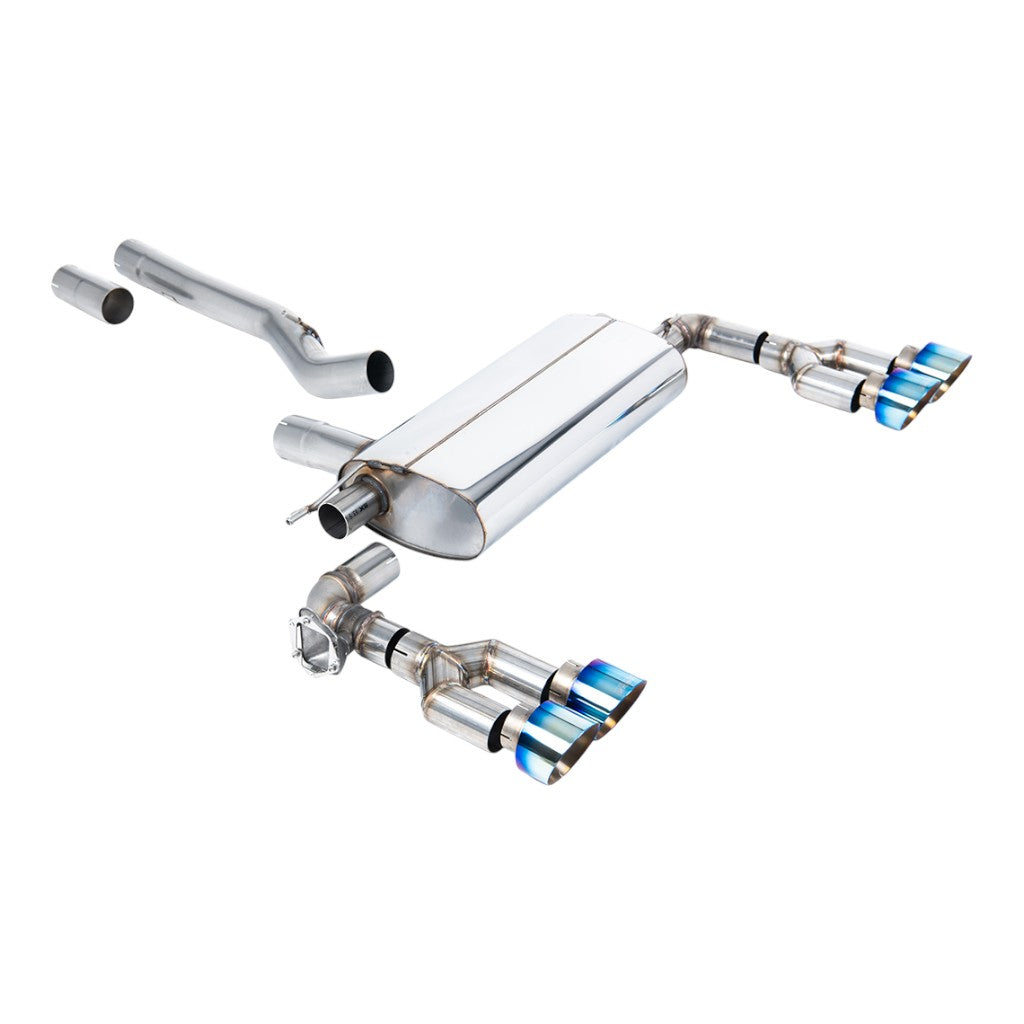 MILLTEK SSXBM1247 Вихлопна система Filter-Back, 3" (насадки GT-100, синій титан) для BMW M135i xDrive (F40) OPF/GPF Photo-0 