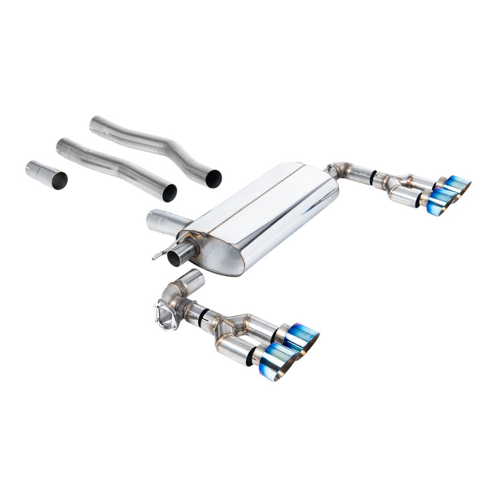 MILLTEK SSXBM1251 Вихлопна система Filter-Back, 3" (насадки GT-100, синій титан) для BMW 128ti (F40) OPF/GPF Photo-0 
