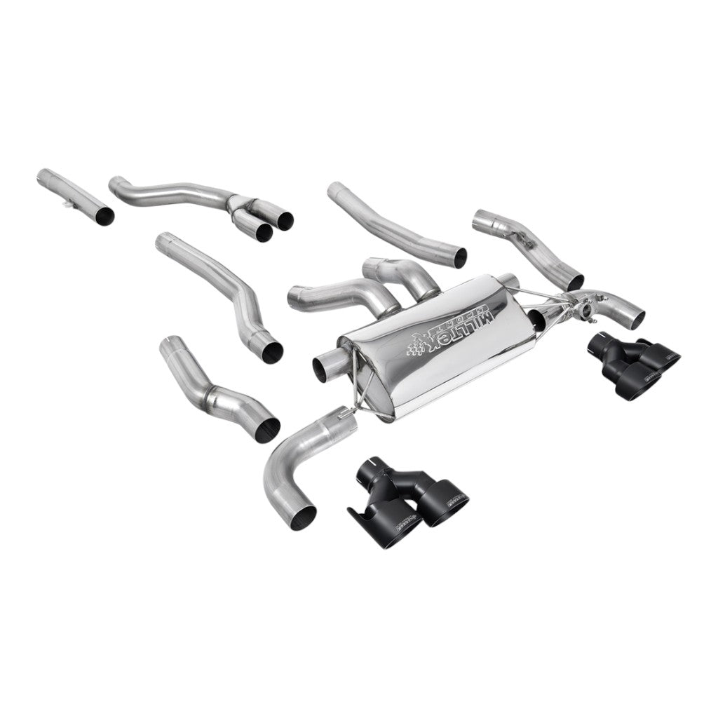 MILLTEK SSXBM1252 Вихлопна система Cat-Back, 3" (насадки GT-100, чорний Cerakote) для BMW M240i XDrive (G42) Non-OPF/GPF Photo-0 