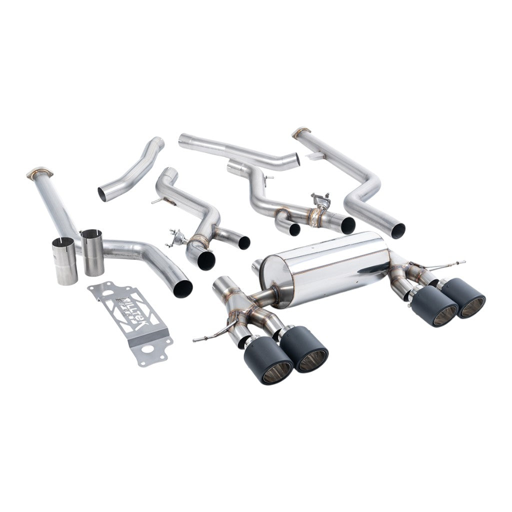 MILLTEK SSXBM1310 Вихлопна система Cat-Back, 3" (насадки JET-115, карбон) для BMW M2 (G87) Non-OPF/GPF Photo-0 