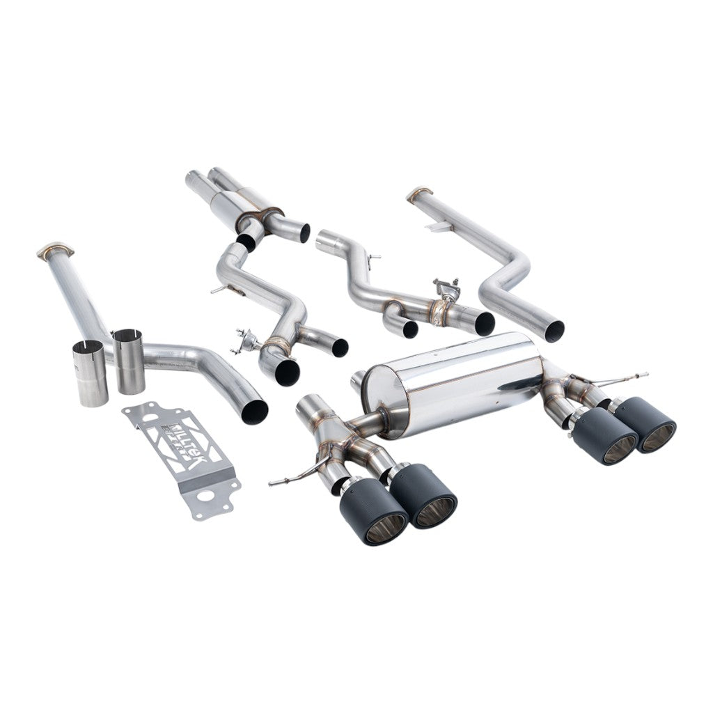 MILLTEK SSXBM1315 Вихлопна система Cat-Back, 3" (насадки JET-115, карбон) для BMW M2 (G87) Non-OPF/GPF Photo-0 