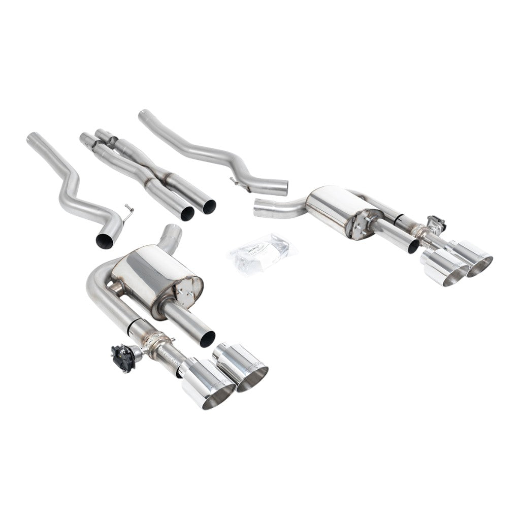 MILLTEK SSXFD416 Вихлопна система Cat-Back, 2.76" (насадки GT-115, поліровані) для FORD Mustang Dark Horse (S650) / Mach 1 (S550) Photo-0 