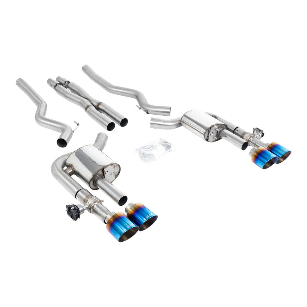 MILLTEK SSXFD419 Вихлопна система Cat-Back, 2.76" (насадки GT-115, синій титан) для FORD Mustang Dark Horse (S650) / Mach 1 (S550) Photo-0 