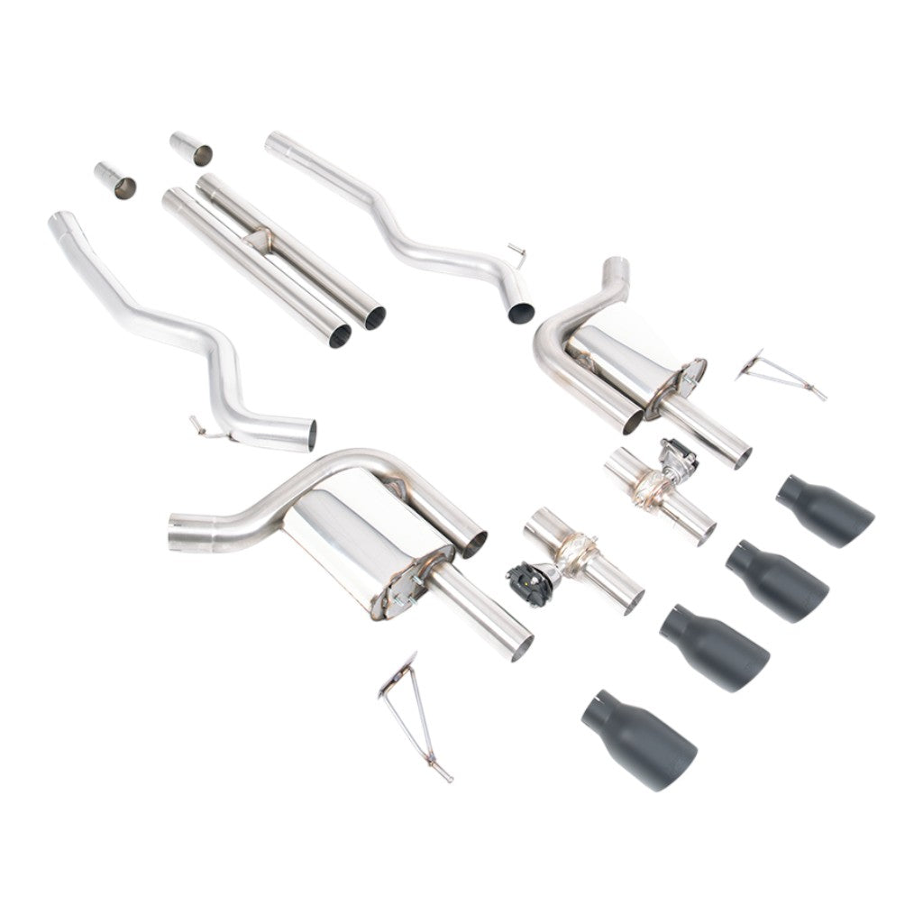 MILLTEK SSXFD430 Вихлопна система Cat-Back, 2.76" (насадки GT-100, чорний Cerakote) для FORD Mustang GT 5.0L Fastback (S650) 2024- Photo-0 
