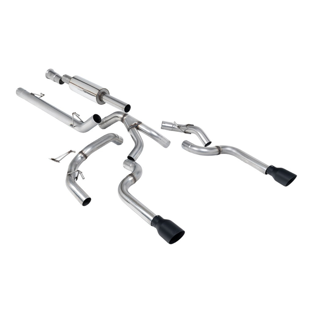 MILLTEK SSXFD477 Вихлопна система Cat-Back, 3" (насадки GT-100, чорний Cerakote) для FORD F-150 5.0L / 3.5L EcoBoost 2021- Photo-0 