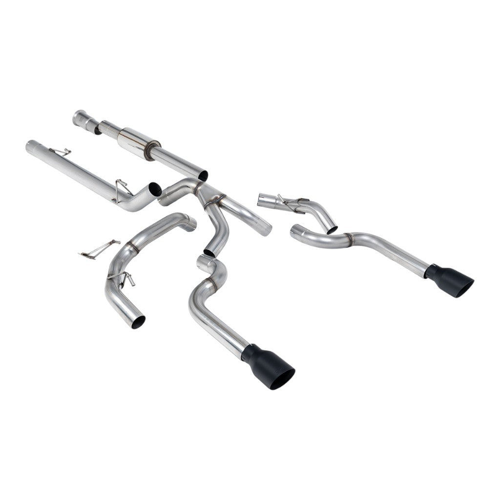 MILLTEK SSXFD489 Вихлопна система Cat-Back, 3" (насадки GT-100, чорний Cerakote) для FORD F-150 SuperCrew 5.0 V8 2021- Photo-0 