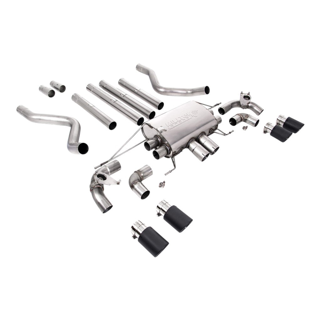 MILLTEK SSXLR187 Вихлопна система Cat-Back, 2.76" (насадки JET-90, карбон) для LAND ROVER Defender 110 P525 Non-OPF/GPF 2021- Photo-0 