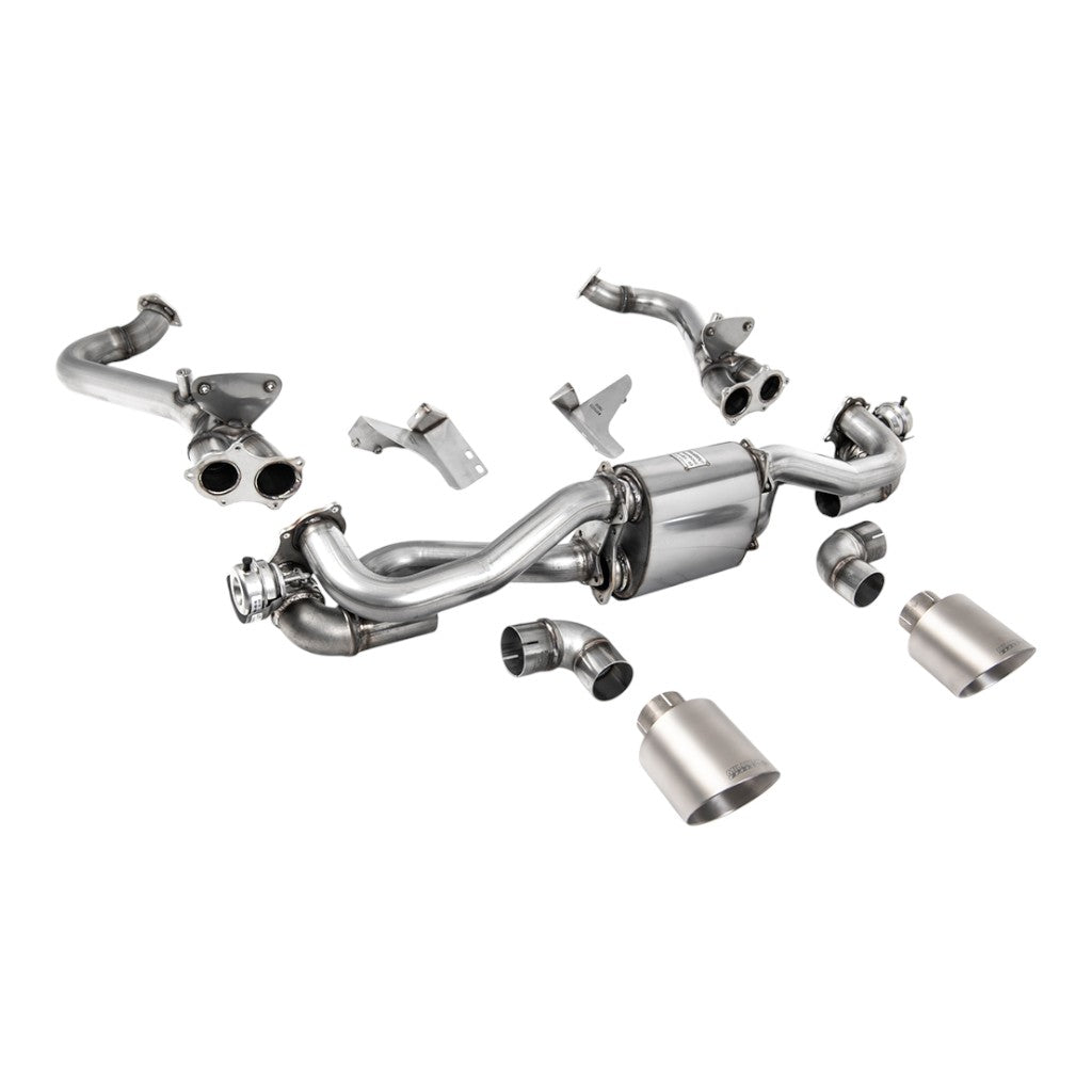 MILLTEK SSXPO164 Вихлопна система Cat-Back, 2.37" (насадки GT-115, матовий титан) для PORSCHE 718 Boxster GTS / Cayman GT4 2020- Photo-0 