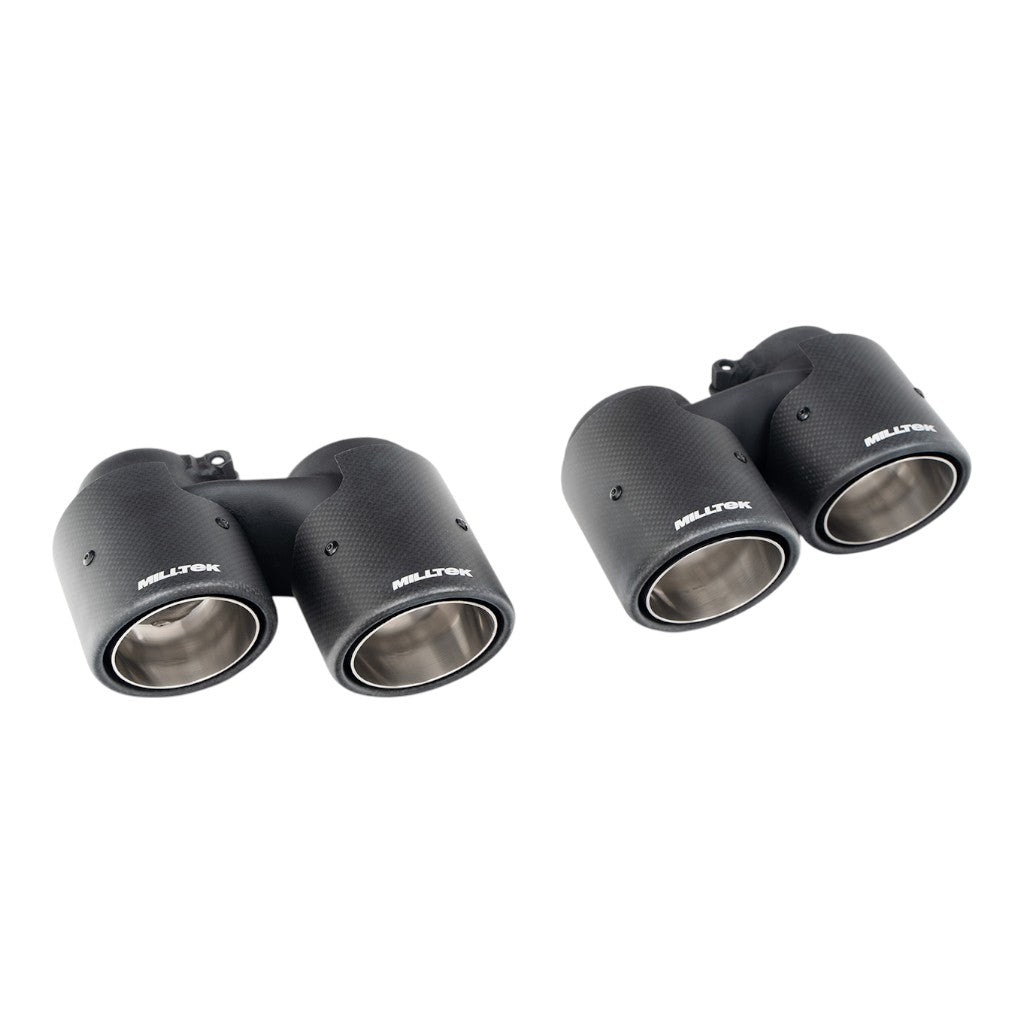 MILLTEK SSXPO210 Подвійні круглі насадки, карбон для PORSCHE 911 C2S / C4S 3.8 (991.1) 2011-2015 Photo-0 