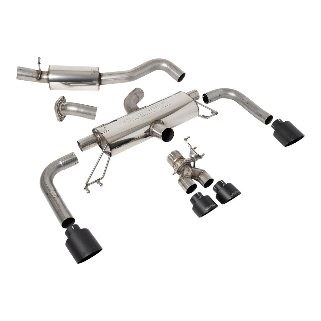 MILLTEK SSXTY156 Вторична вихлопна система Cat-Back, 3" (насадки GT, чорний Cerakote) для TOYOTA GR Corolla 1.6 Turbo 2023- Photo-0 