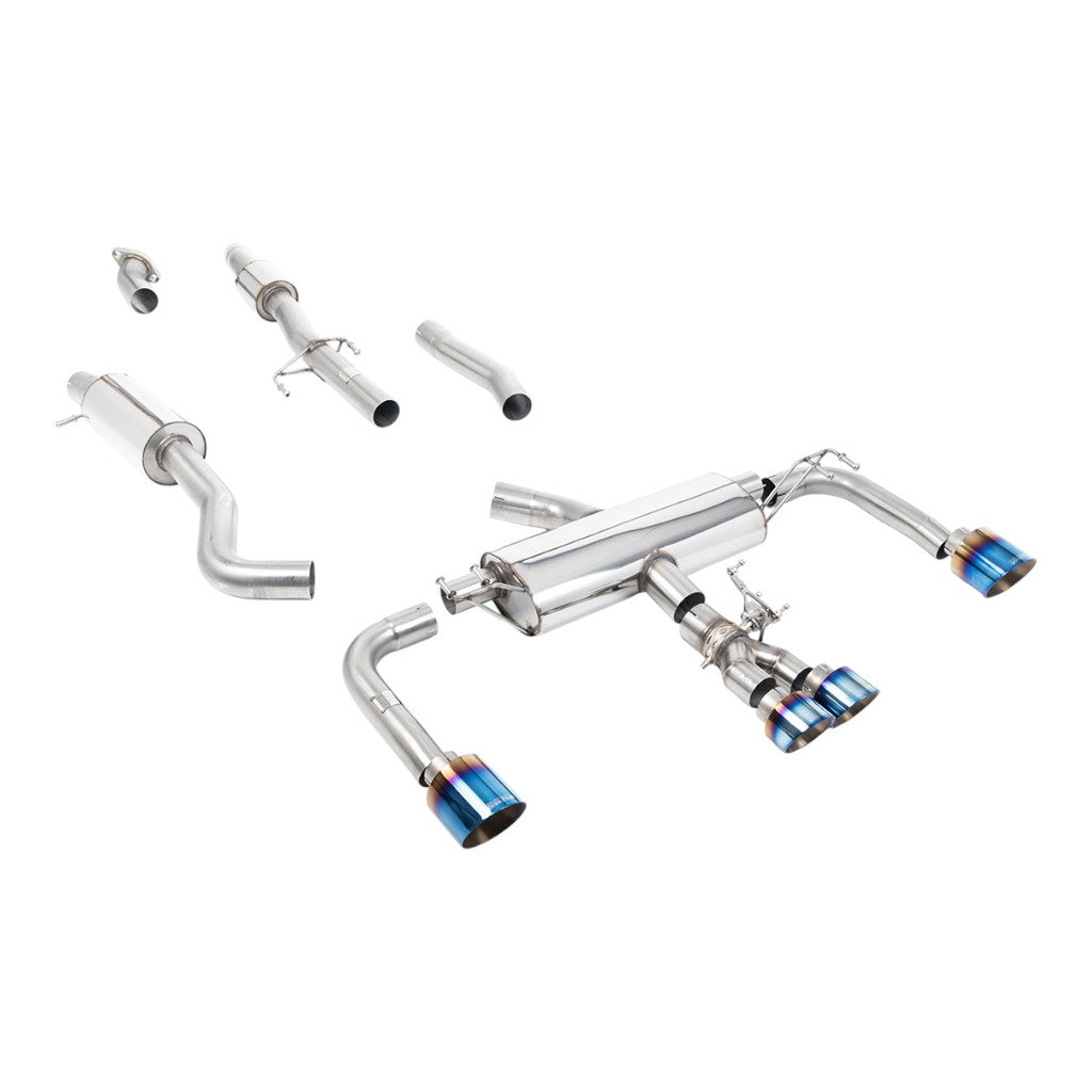 MILLTEK SSXTY166 Вихлопна система Cat-Back, 3" (насадки GT, синій титан) для TOYOTA GR Corolla 1.6 Turbo 2023- Photo-0 