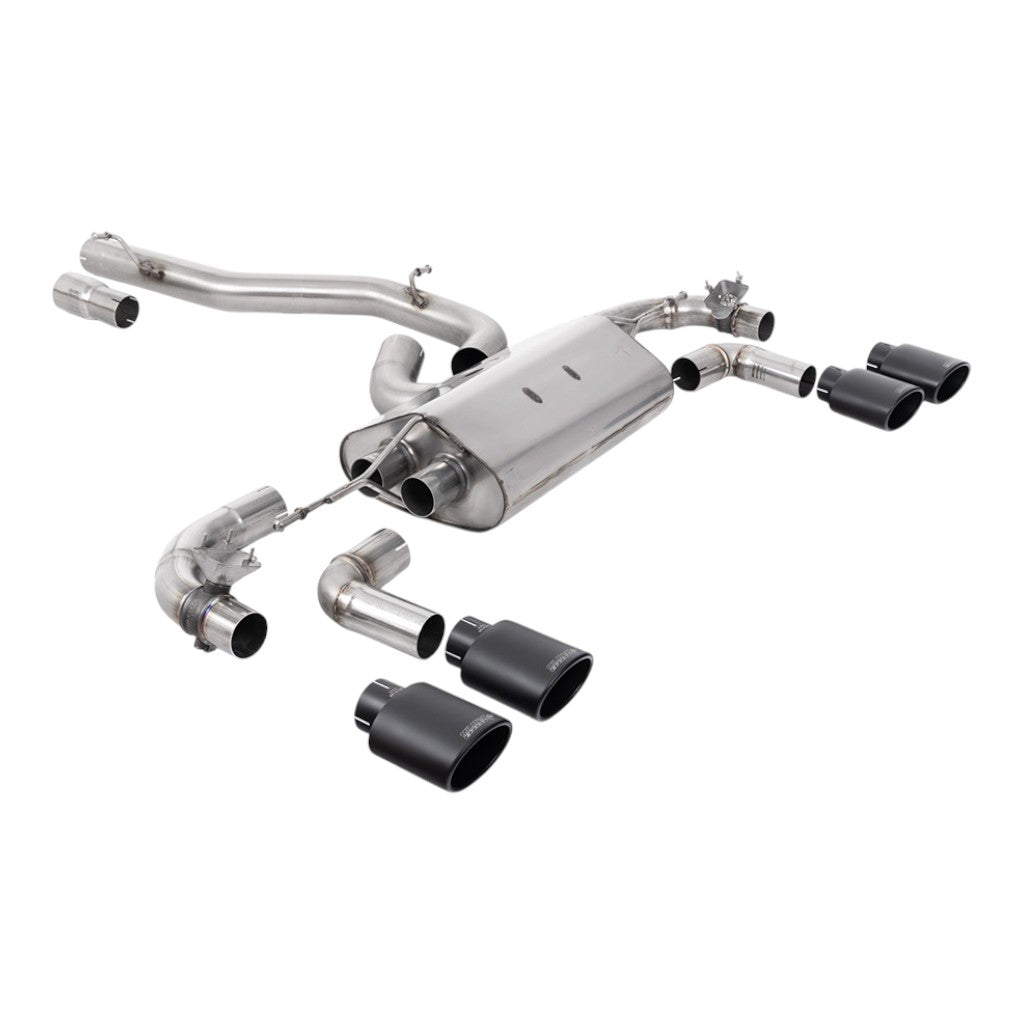 MILLTEK SSXVW644 Вихлопна система Cat-Back, 3.15" (насадки - чорний Cerakote) для VW Golf R (MK7.5) Photo-0 