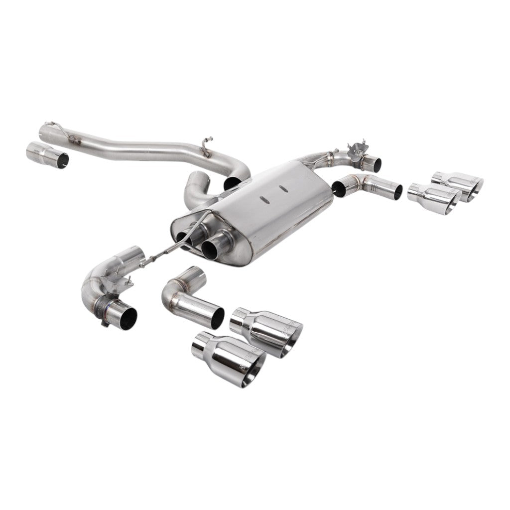 MILLTEK SSXVW646 Вихлопна система Cat-Back, 3.15" (насадки поліровані GT-100) для VW Golf R (MK7.5) Photo-0 