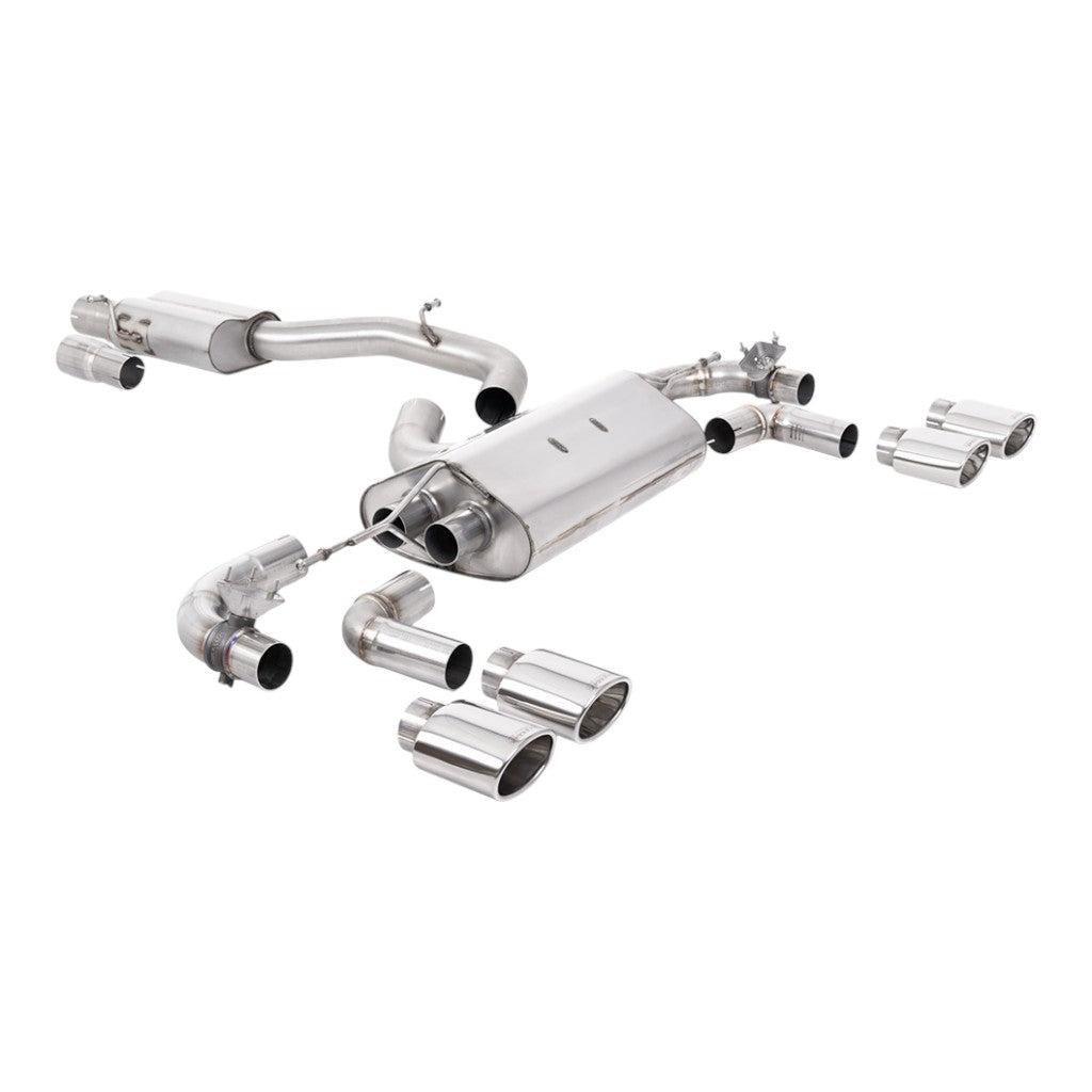 MILLTEK SSXVW650 Вихлопна система Cat-Back, 3.15" (поліровані насадки) для VW Golf R (MK7.5) Photo-0 