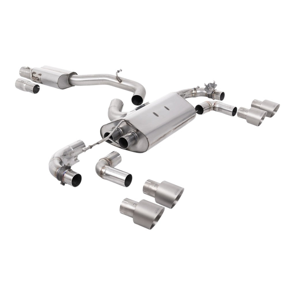 MILLTEK SSXVW653 Вихлопна система Cat-Back, 3.15" (насадки GT-100, титан) для VW Golf R (MK7.5) Photo-0 