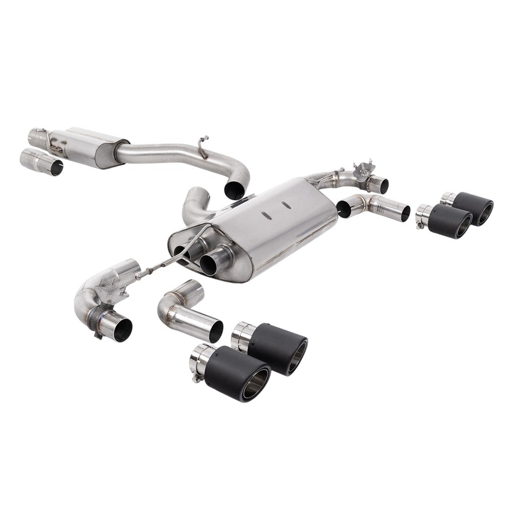 MILLTEK SSXVW655 Вихлопна система Cat-Back, 3.15" (насадки JET-100, карбон) для VW Golf R (MK7.5) Photo-0 