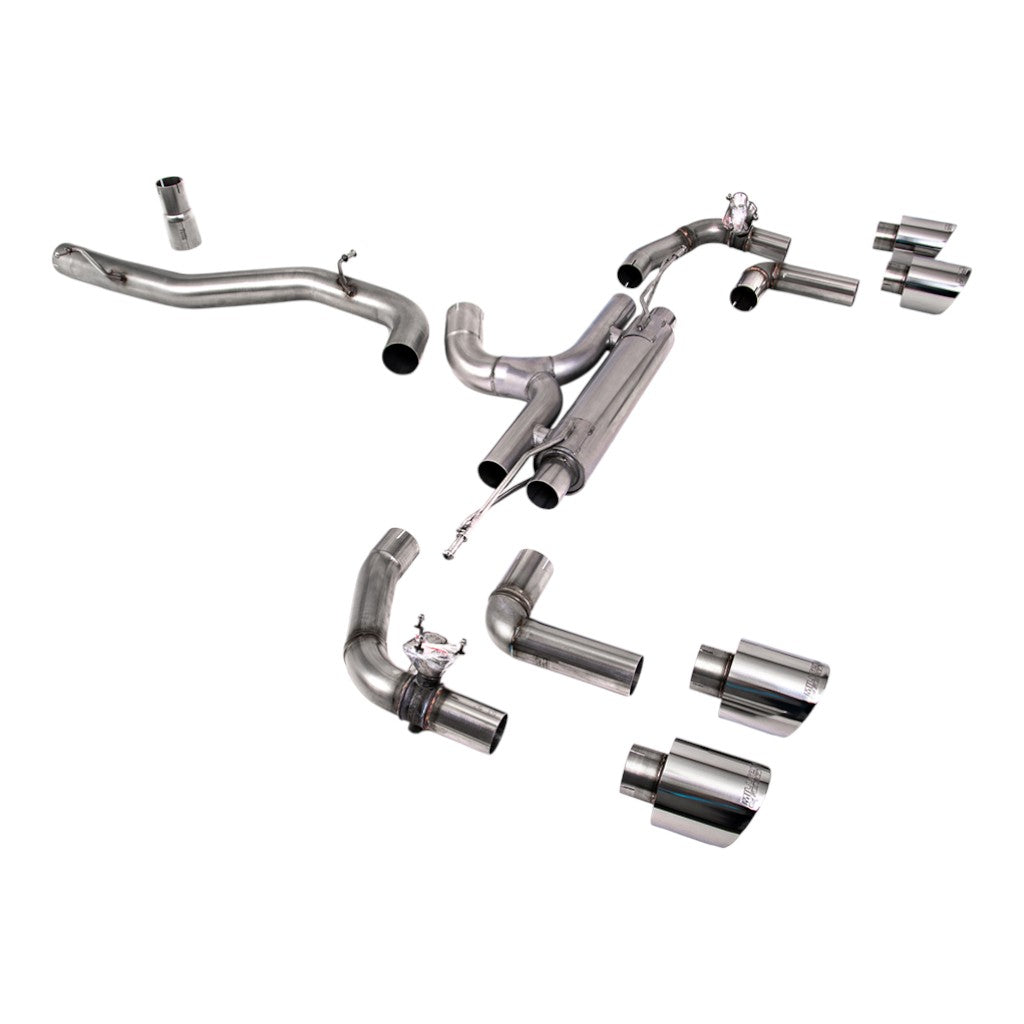 MILLTEK SSXVW667 Вихлопна система Filter-Back, 3.15" (насадки поліровані GT-115) для VW Golf R (MK8) Photo-0 