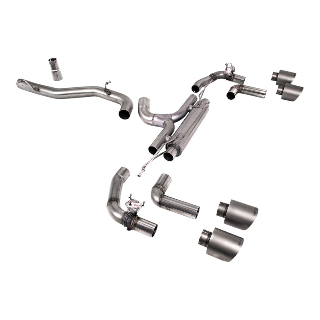 MILLTEK SSXVW669 Вихлопна система Cat-Back, 3.15" (насадки GT-115, матовий титан) для VW Golf R (MK8) Photo-0 