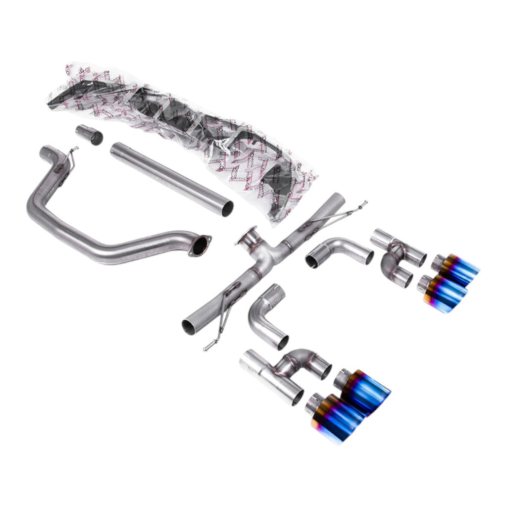 MILLTEK SSXVW695 Вихлопна система Filter-Back, 3.15" (насадки GT-115, синій титан) для VW Golf GTI (MK8) Photo-0 