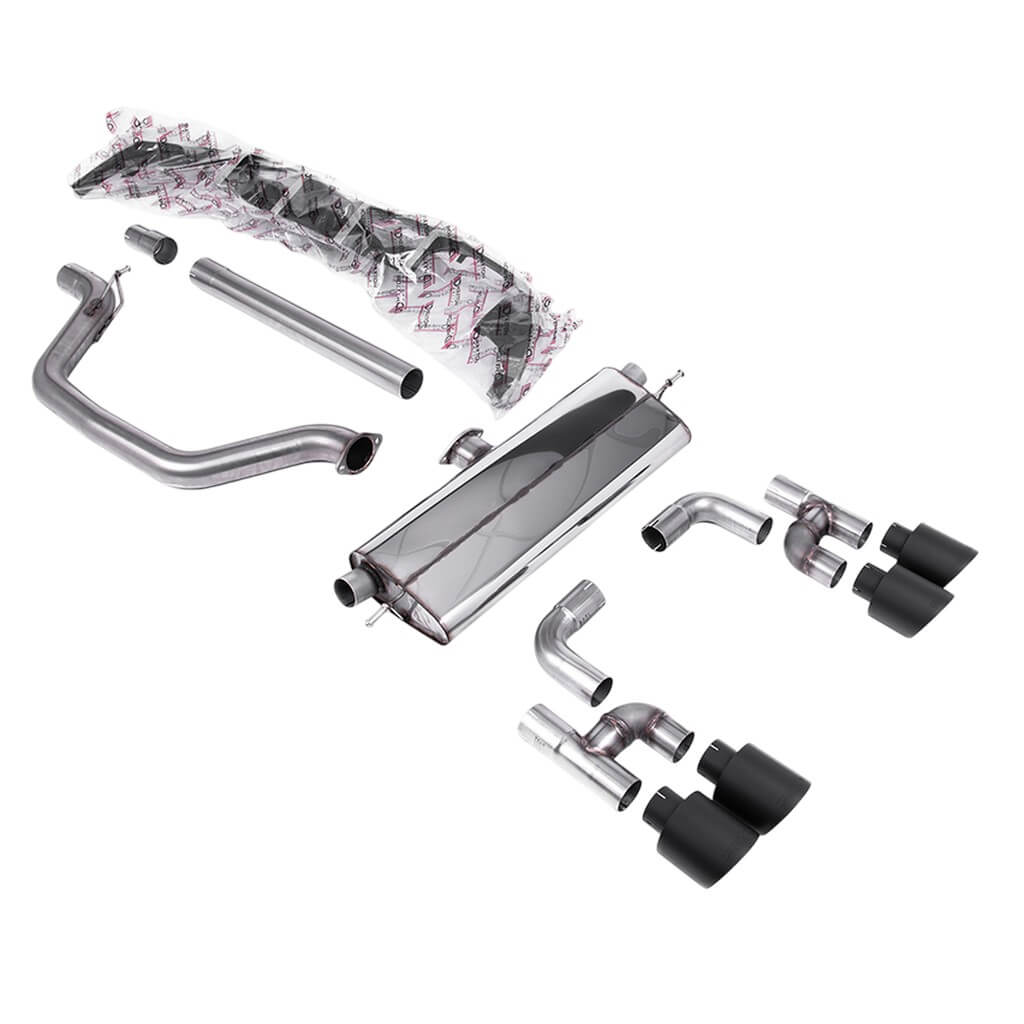 MILLTEK SSXVW700 Вихлопна система Cat-Back, 3.15" (насадки GT-115, чорний Cerakote) для VW Golf GTI (MK8) Photo-0 