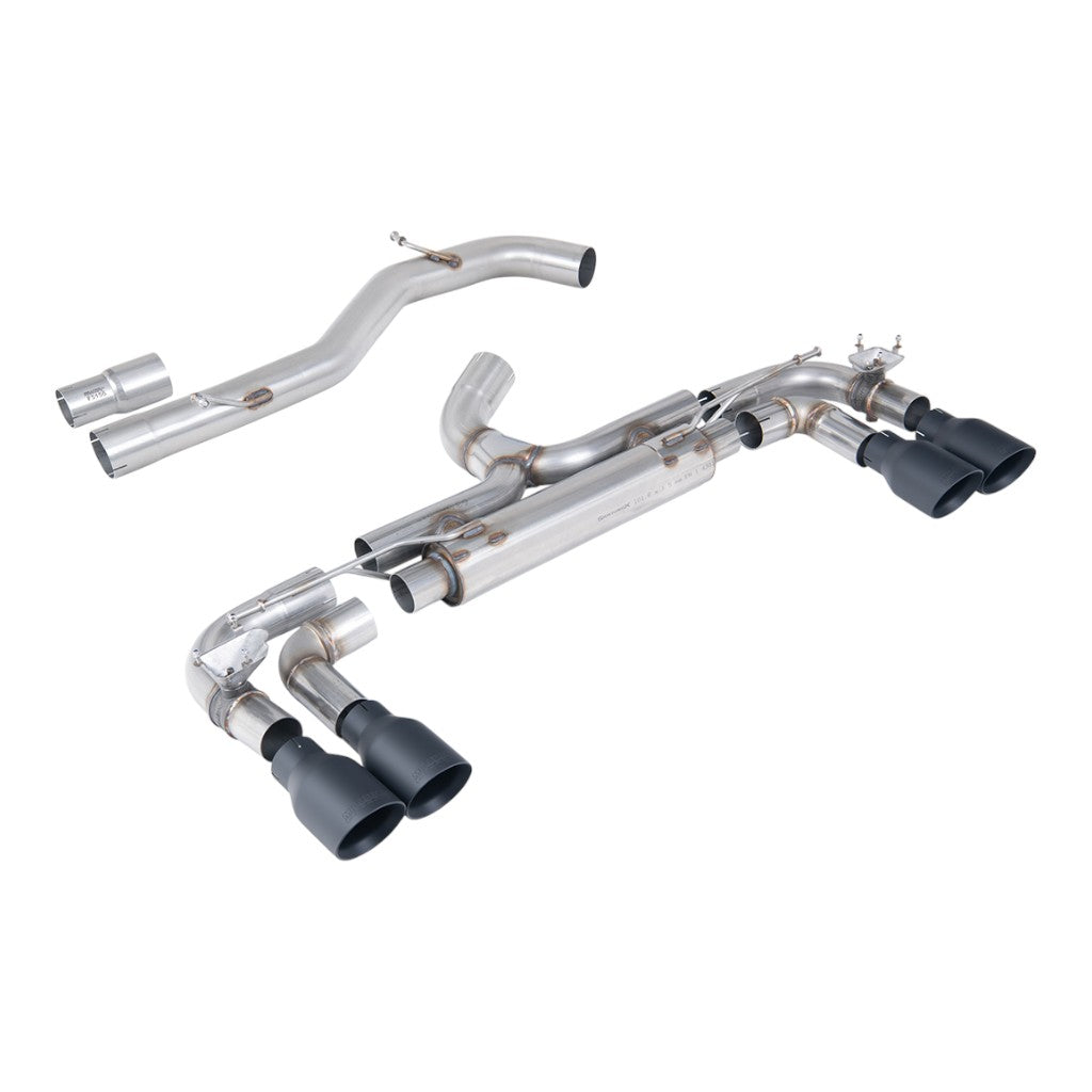MILLTEK SSXVW714 Вихлопна система Cat-Back, 3.15" (насадки GT-100, чорний Cerakote) для VW Golf R (MK7) Photo-0 