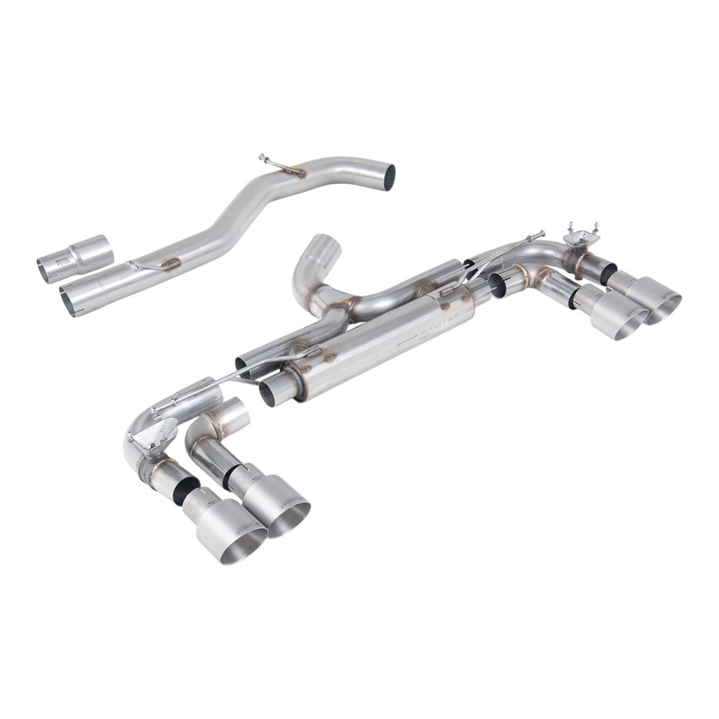 MILLTEK SSXVW715 Вихлопна система Cat-Back, 3.15" (насадки GT-100, матовий титан) для VW Golf R (MK7) Photo-0 