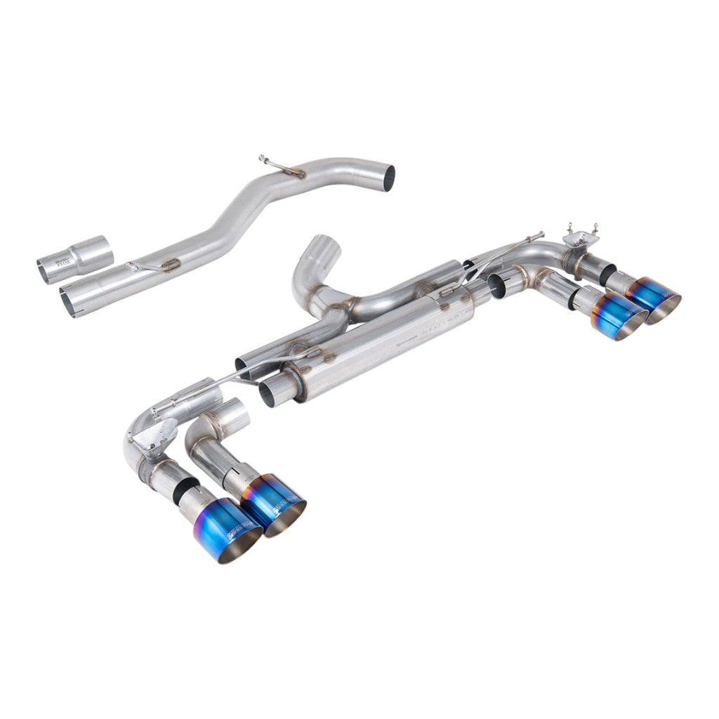 MILLTEK SSXVW716 Вихлопна система Cat-Back, 3.15" (насадки GT-100, синій титан) для VW Golf R (MK7) Photo-0 