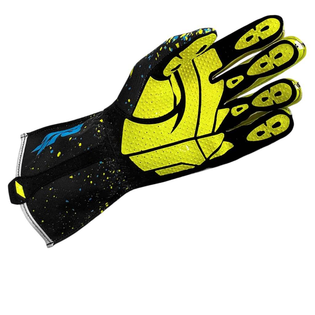 MINUS273 DRIPV3-FYCB-2XS Рукавички для картингу Drip V3, Жовтий Флуо / Блакитний / Чорний, Розмір 2XS Photo-1 