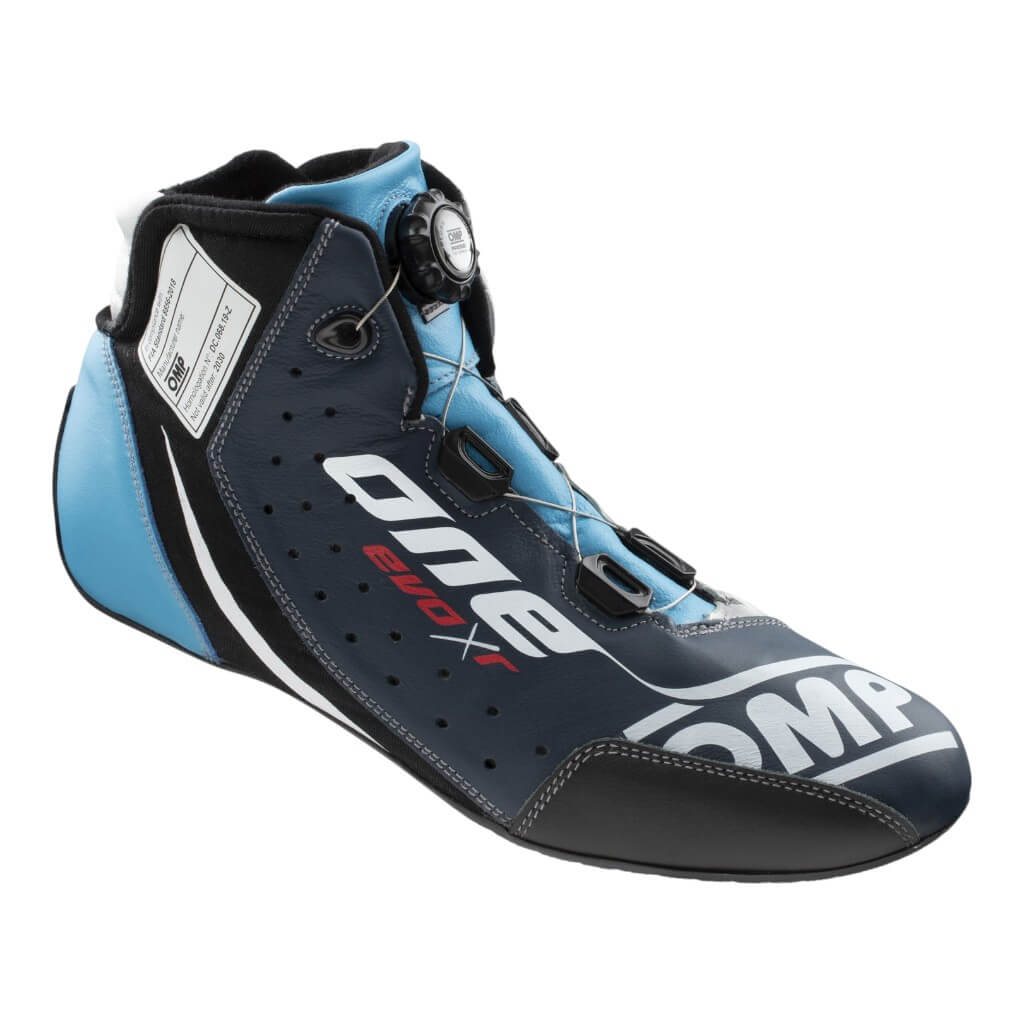 OMP IC0-0805-B01-246-42 Черевики для автоспорту One Evo X R, FIA 8856-2018, Синій / Сріблястий / Блакитний, Розмір 42 Photo-0 