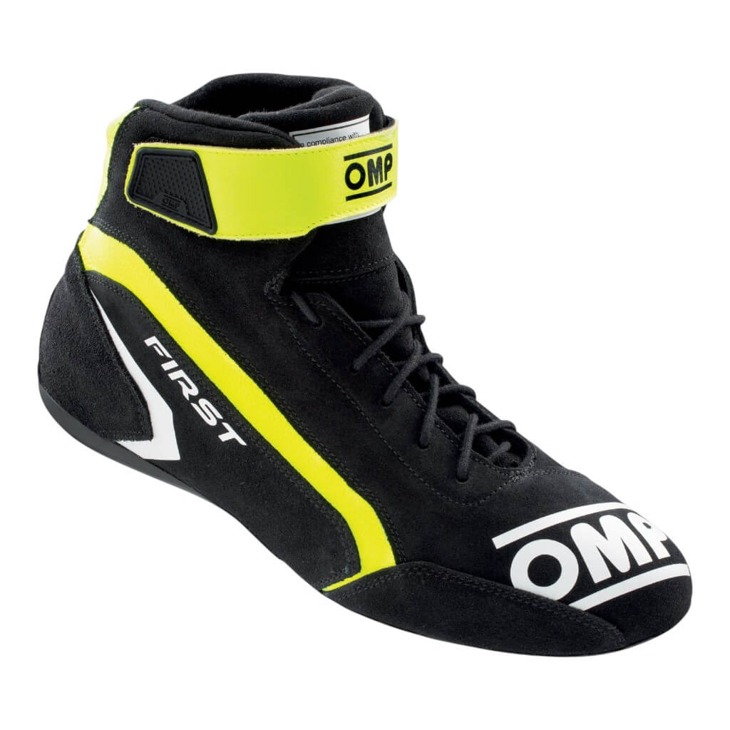 OMP IC0-0824-A01-182-38 Черевики для автоспорту First MY2021, FIA 8856-2018, Антрацит / Жовтий флуо, Розмір 38 Photo-0 