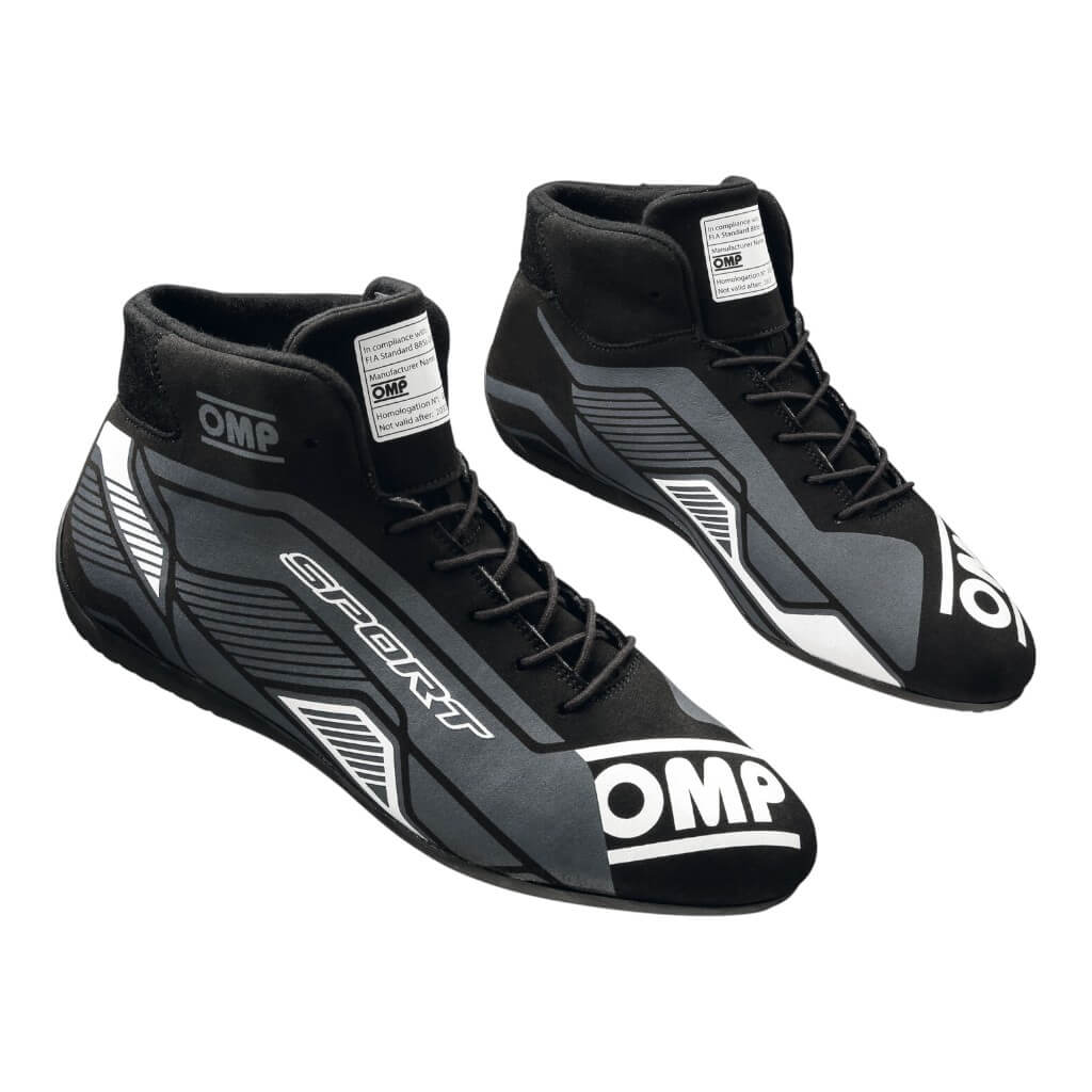 OMP IC0-0829-A01-076-41 Черевики для автоспорту Sport MY2022, FIA 8856-2018, Чорний / Білий, Розмір 41 Photo-0 