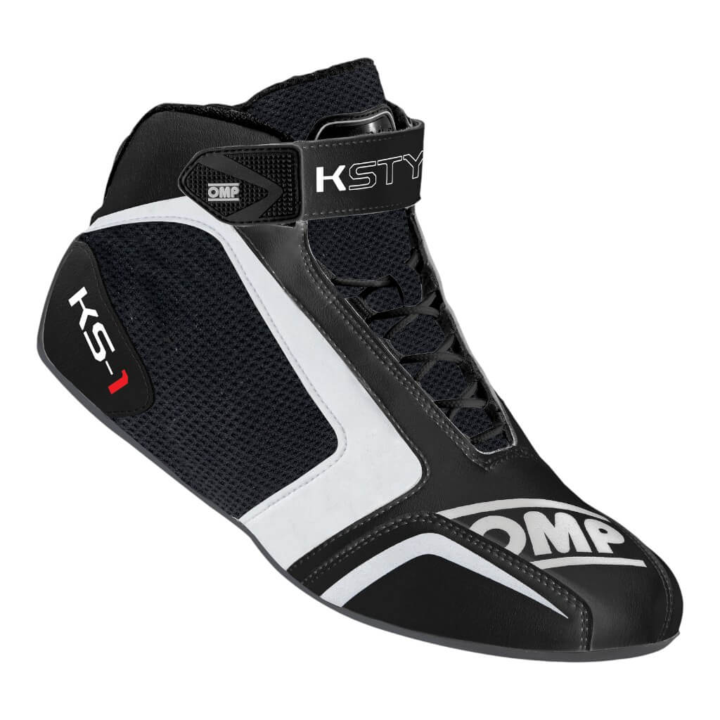 OMP KC0-0815-A01-070-44 Черевики для картингу KS-1, Чорний / Білий, Розмір 44 Photo-0 