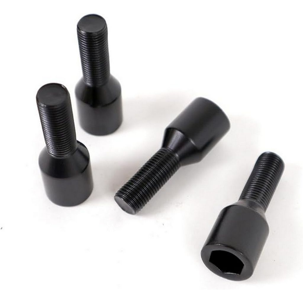 OMP OMPS09631401 Комплект колісних болтів (Вузький внутрішній шестигранник), M14x1.5, HEX: 17/19, L: 28мм, Чорний, 4 шт Photo-0 