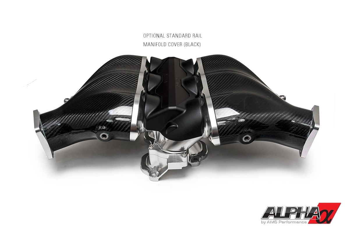 AMS ALP.07.08.0101-1 Carbon Fiber/Billet Intake Manifold NISSAN R35 GT-R (Standard Fuel Rail (6 Injector), Clear) Photo-1 