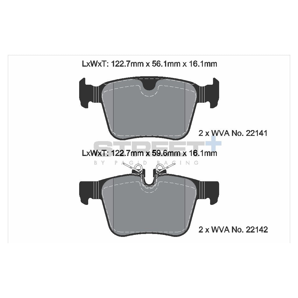 PAGID T8012SP2001 Задні гальмівні колодки STREET+ для LAND ROVER Evoque / JAGUAR E-Pace / VOLVO S90 Photo-2 