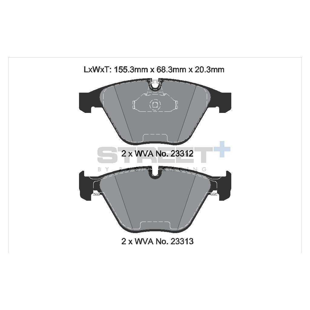 PAGID T8024SP2001 Гальмівні колодки передні STREET+ для BMW 5 Series (E60/E61) / 6 (E63/E64) / 7 (E65, E66, E67) Photo-1 