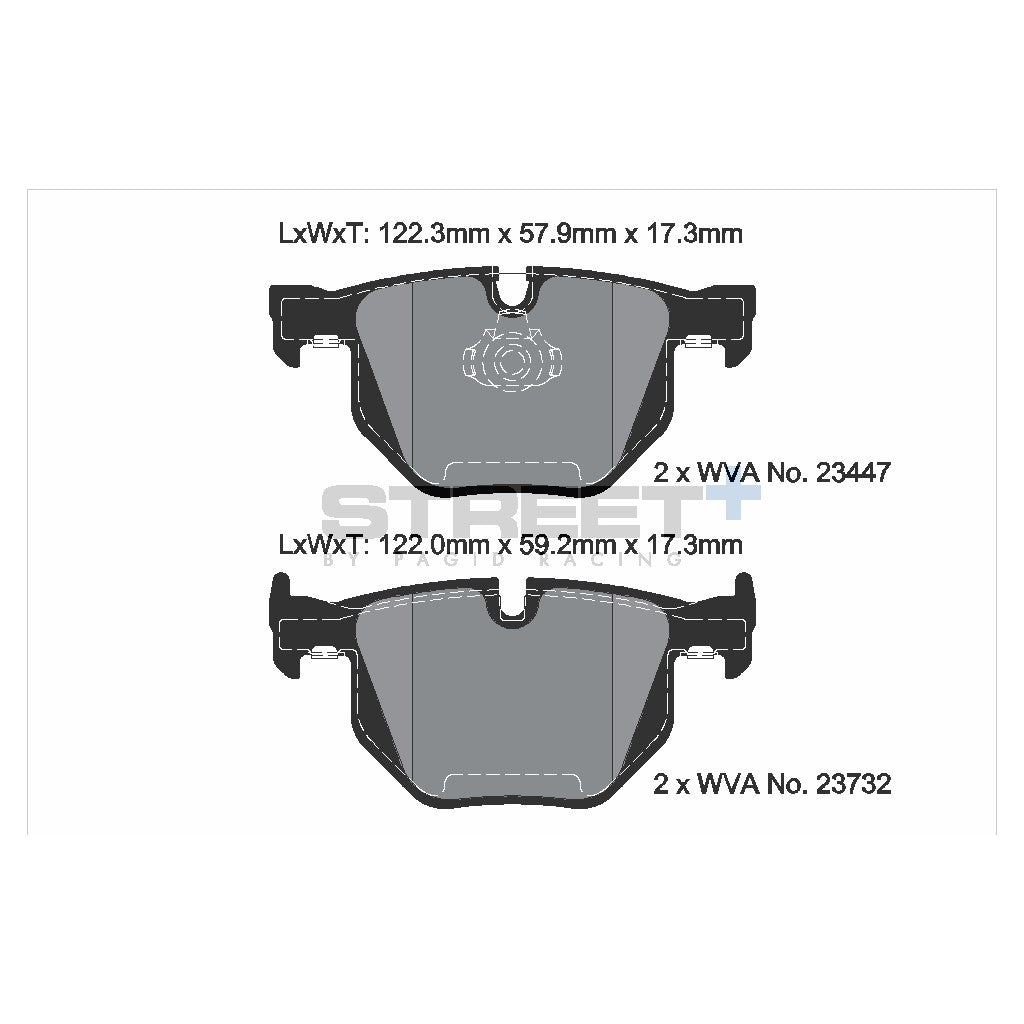 PAGID T8031SP2001 Гальмівні колодки задні STREET+ для BMW X5 (E70, F15, F85) / X6 (E71, E72, F16, F86) Photo-2 