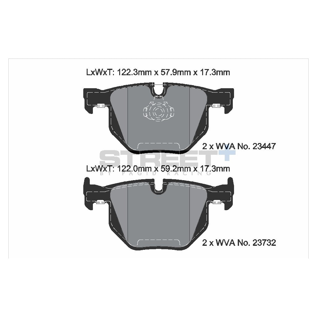 PAGID T8031SP2001 Гальмівні колодки задні STREET+ для BMW X5 (E70, F15, F85) / X6 (E71, E72, F16, F86) Photo-1 