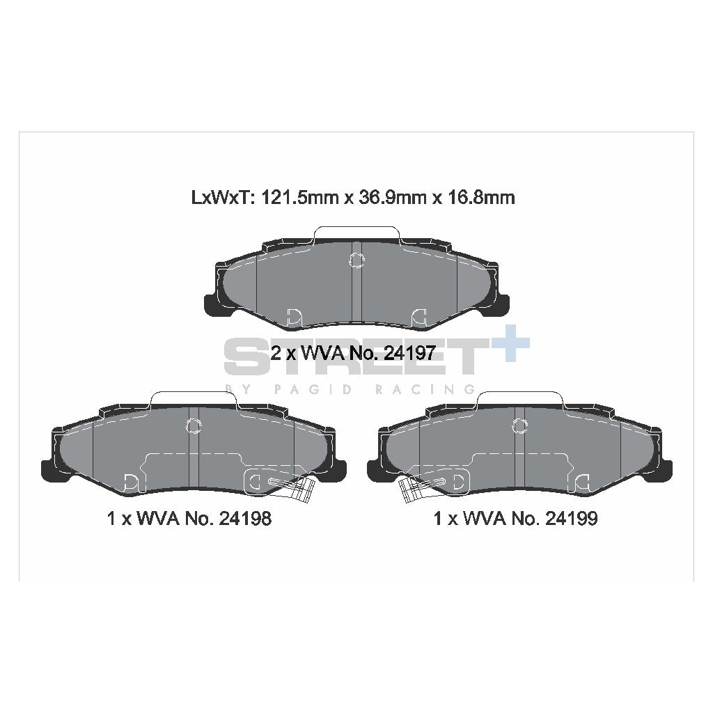 PAGID T8063SP2001 Задні гальмівні колодки STREET+ для CHEVROLET Convertible (C6) 2005-2013 Photo-1 