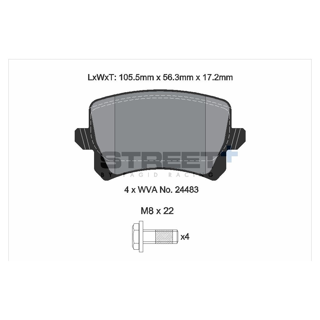 PAGID T8075SP2001 Гальмівні колодки задні STREET+ для AUDI Q3 / HAVAL H6 / VW TIGUAN (5N_) Photo-1 