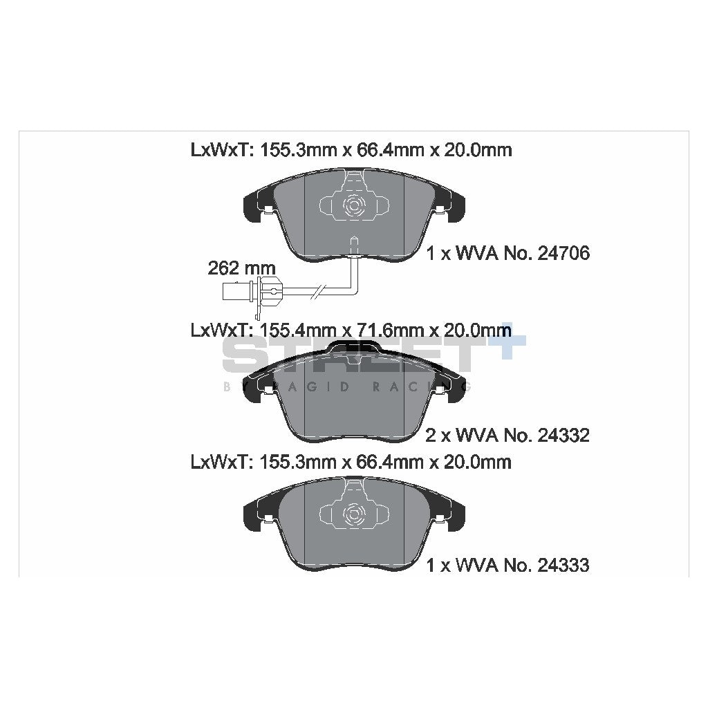 PAGID T8090SP2001 Гальмівні колодки передні STREET+ для AUDI A4 B8 / AUDI A5 (8T3, 8F7) Photo-2 