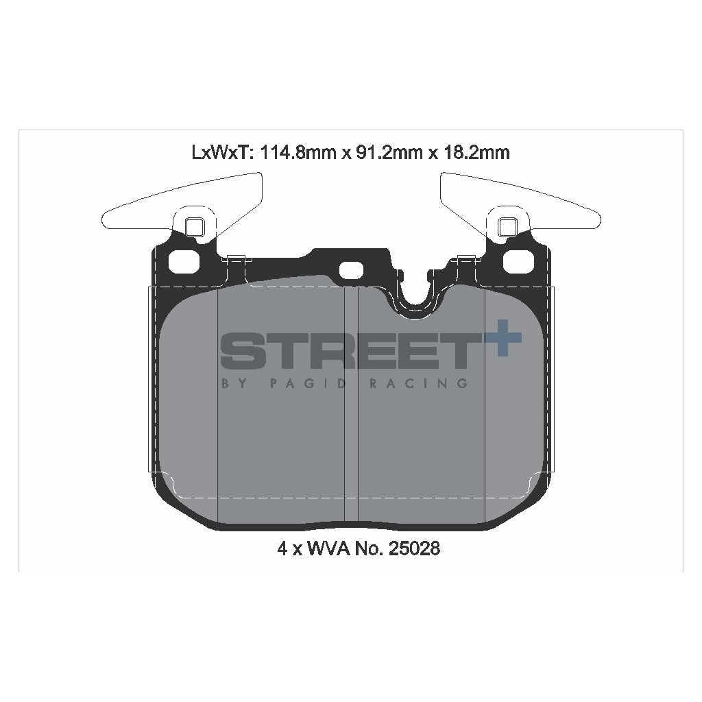 PAGID T8104SP2001 Гальмівні колодки передні STREET+ для BMW 1 (F2x) / 3 (F30, F80) / i8 (I12) Photo-2 