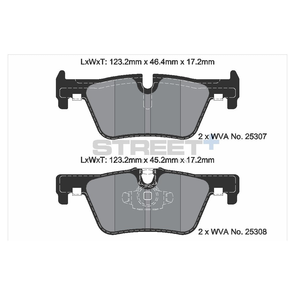 PAGID T8117SP2001 Задні гальмівні колодки STREET+ для BMW F20 / F21 / F23 / F30 / F31 / F32 Photo-1 